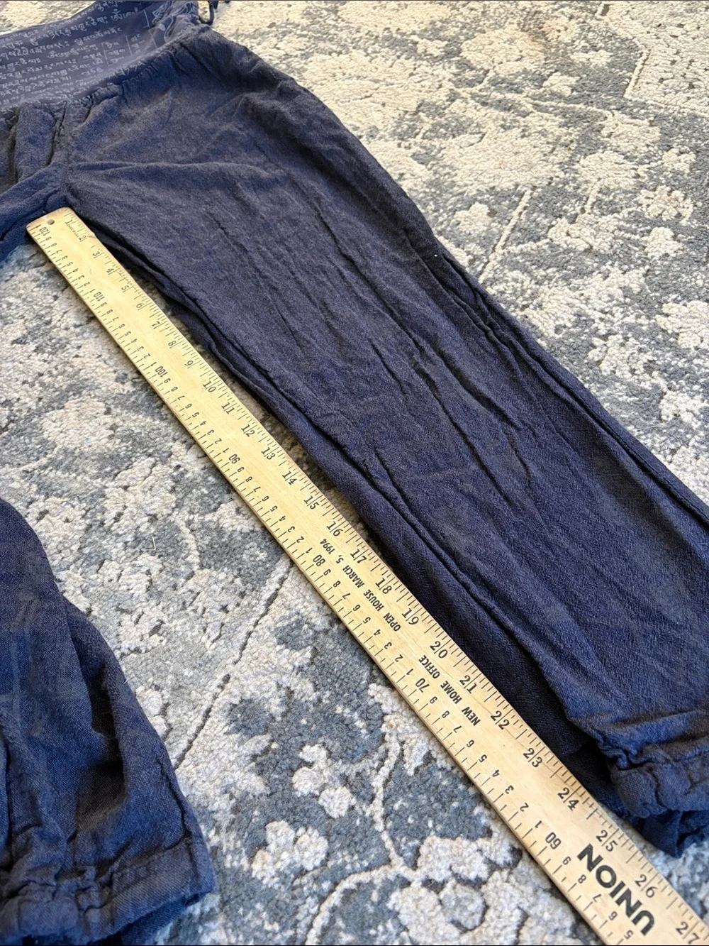 Kathmandu hemp cotton Navy high waist Drawstring Pants